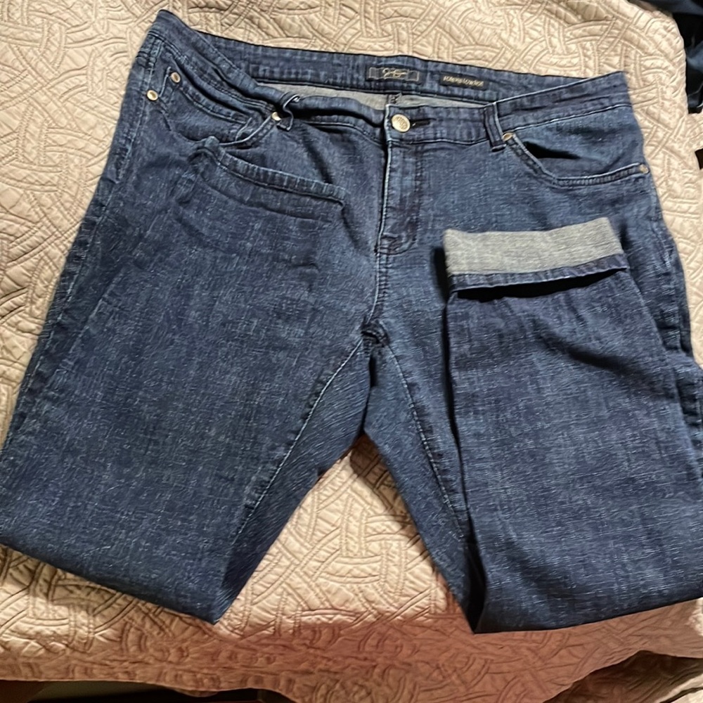 Jessica Simpson linen look jeans SZ 18 W junior plus crop/capris